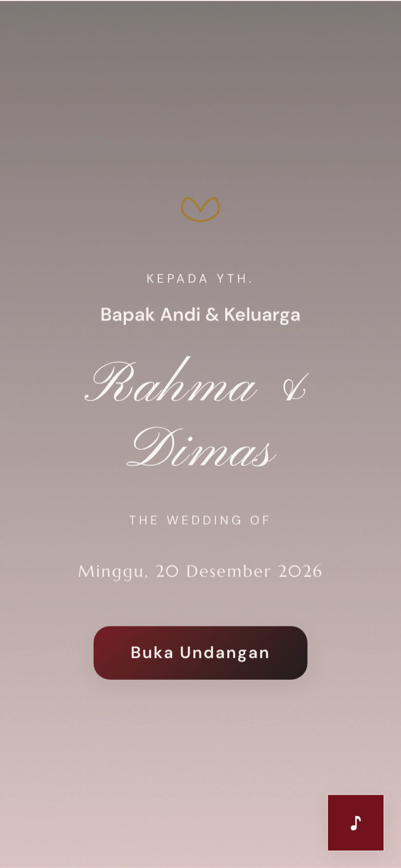 Tema undangan pernikahan digital Ulos Batak