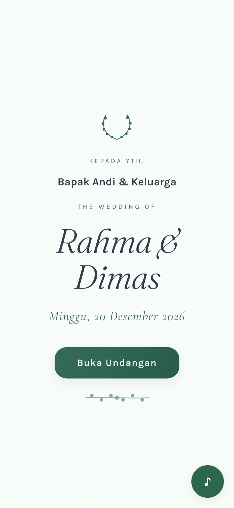 Tema undangan pernikahan digital Eucalyptus