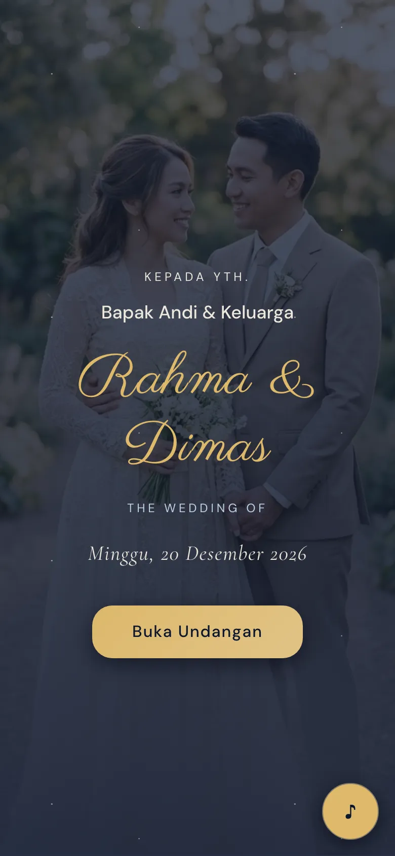 Tema undangan pernikahan digital Langit Malam