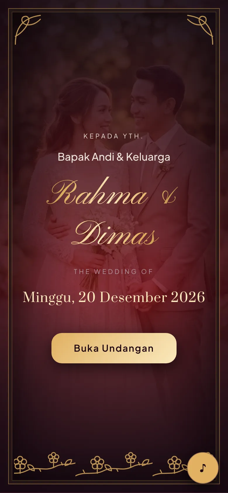 Tema undangan pernikahan digital Gothic Romance