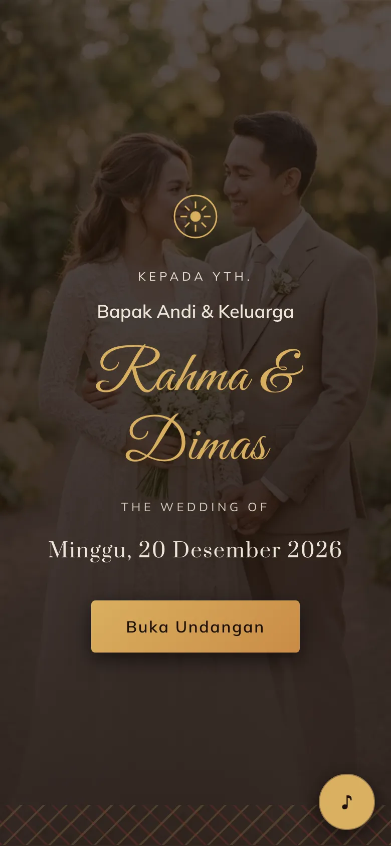 Tema undangan pernikahan digital Tongkonan Toraja